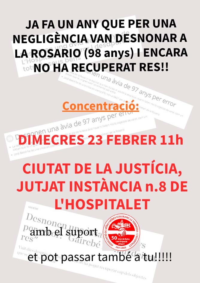 Reinvindicacion en Apoyo de desahucio Reinvindicacion en Apoyo de desahucio AAVV COLLBLANC LA-TORRASSA